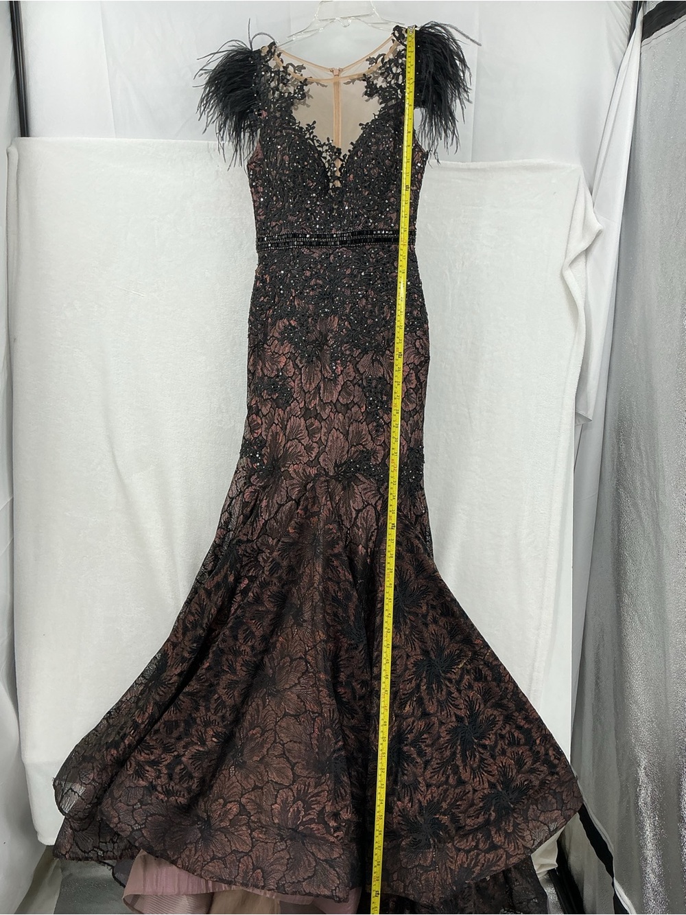 Mac Duggal Black and Deep Purple Lace Mermaid Gown 1172 - Picture 7 of 15